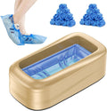 Upgraded Large Automatic Shoe Cover Dispenser, Waterproof & Non-Slip with 200 Disposable Covers, Fits Men¡¯s Shoes to Size 12, Heavy Duty for Home, Office, Factory, Indoor Use, Gold Decorative Design
